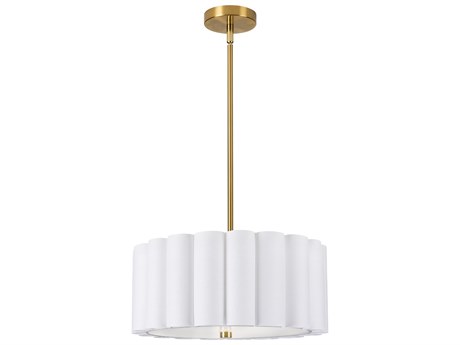 Dainolite Pacifica 3-Light Aged Brass Drum Pendant