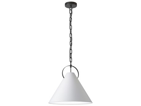 Dainolite Princeton 1-Light Matte Black White Pendant