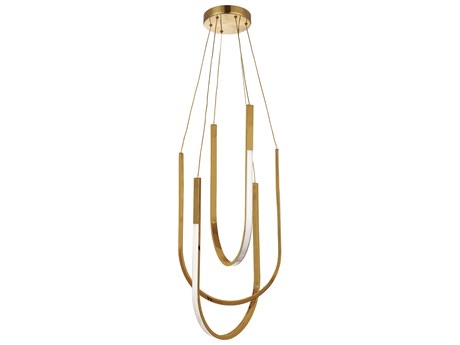 Dainolite Pacari 3-Light Aged Brass White Pendant
