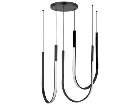 Dainolite Pacari 3-Light Matte Black White Pendant