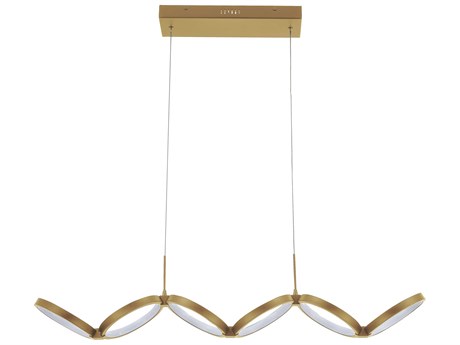 Dainolite Philo 1-Light Aged Brass Linear Island Pendant