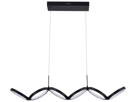 Dainolite Philo 1-Light Matte Black Linear Island Pendant