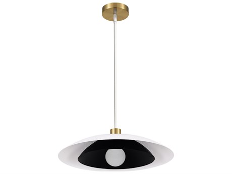 Dainolite Pima 1-Light Matte White Black Dome Pendant