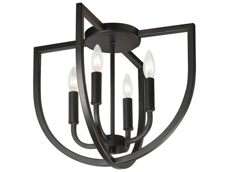 Dainolite Pamela 4-Light Matte Black Flush Mount