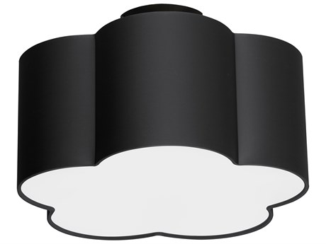 Dainolite Phlox 3-Light Matte Black Drum Flush Mount