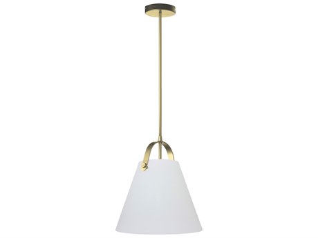 Dainolite Polly 1-Light Aged Brass Drum Pendant