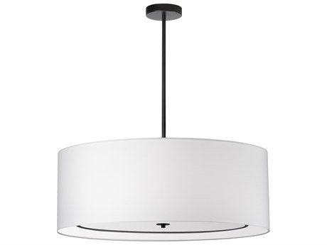 Dainolite Porscha 4-Light Matte Black White Drum Pendant
