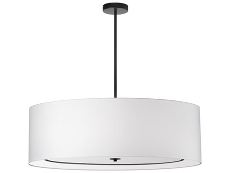Dainolite Porscha 6-Light Matte Black White Drum Pendant