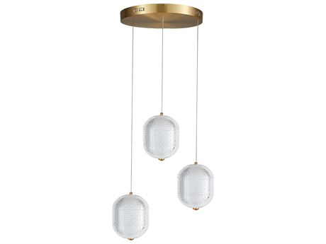 Dainolite Peri 3-Light Aged Brass Mini Pendant