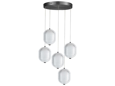 Dainolite Peri 5-Light Matte Black Pendant