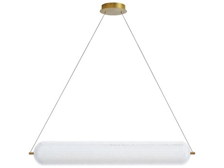 Dainolite Peri 1-Light Aged Brass Cylinder Linear Island Pendant