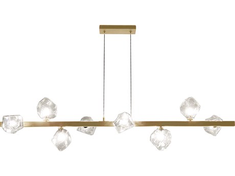 Dainolite Pearlene 8-Light Aged Brass Geometric Island Pendant