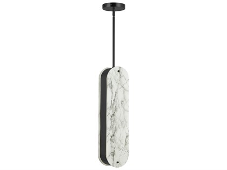 Dainolite Pascal 1-Light Alabaster Matte Black Cylinder Mini Pendant