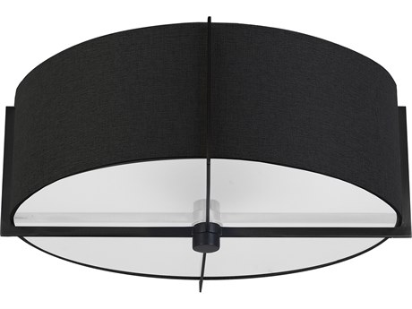 Dainolite Preston 3-Light Matte Black Drum Semi Flush Mount