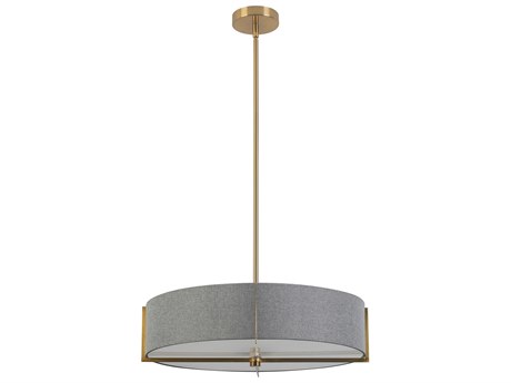 Dainolite Preston 4-Light Grey Aged Brass Round Pendant