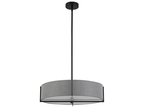 Dainolite Preston 4-Light Grey Matte Black Round Pendant