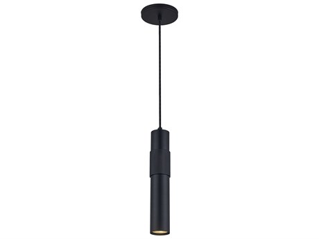 Dainolite Passwell 1-Light Matte Black Cylinder Mini Pendant