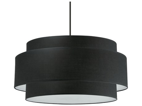 Dainolite Priya 4-Light Matte Black Drum Tiered Pendant