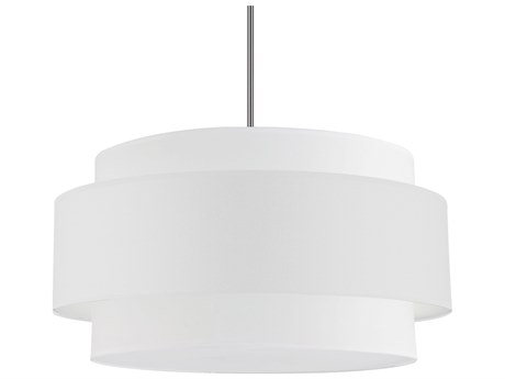 Dainolite Priya 4-Light Polished Chrome White Drum Tiered Pendant