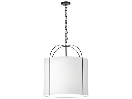 Dainolite Quincy 3-Light Matte Black Drum Pendant