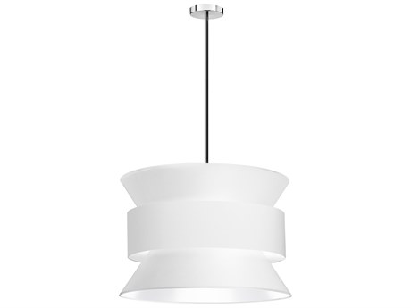 Dainolite Questa 4-Light Polished Chrome White Drum Pendant