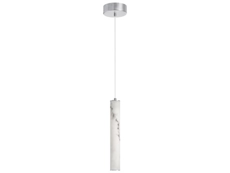 Dainolite Reuben 1-Light White Polished Chrome Cylinder Mini Pendant
