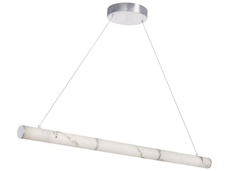 Dainolite Reuben 1-Light White Polished Chrome Cylinder Linear Island Pendant