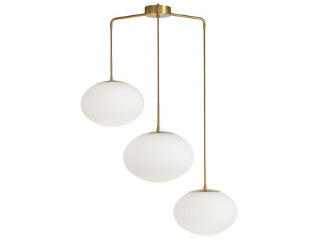 Dainolite Rachel 3-Light Aged Brass Pendant