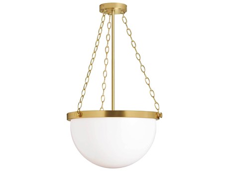 Dainolite Rhonda 1-Light Aged Brass Bowl Pendant