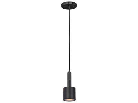 Dainolite Rhoswen 1-Light Matte Black Cylinder Mini Pendant