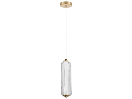 Dainolite Ramona 1-Light Aged Brass Cylinder Mini Pendant