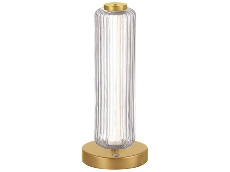 Dainolite Ramona Aged Brass Clear Glass Table Lamp