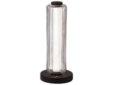 Dainolite Ramona Matte Black Clear Glass Table Lamp