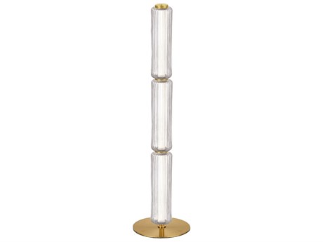 Dainolite Ramona Aged Brass Clear Glass Floor Lamp
