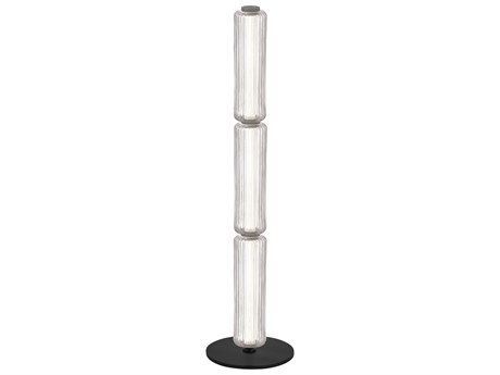 Dainolite Ramona Matte Black Clear Glass Floor Lamp