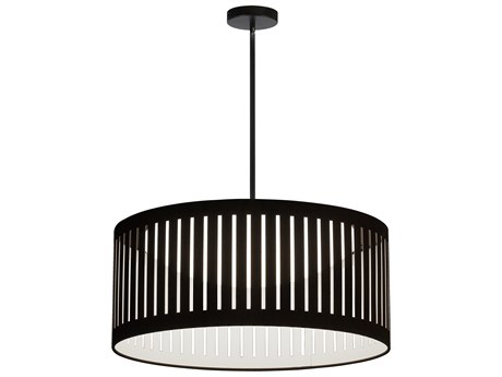 Dainolite Slit Drum 1-Light Matte Black Pendant