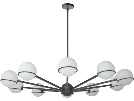 Dainolite Sofia 10-Light Matte Black Globe Chandelier