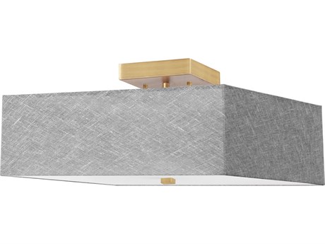 Dainolite Seren 3-Light Aged Brass Gray Semi Flush Mount
