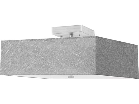 Dainolite Seren 3-Light Satin Chrome Gray Semi Flush Mount