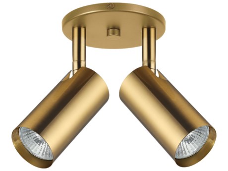 Dainolite Stanly 2-Light Aged Brass Cylinder Spot Light