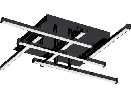 Dainolite Summit 6-Light Matte Black Geometric Linear Flush Mount