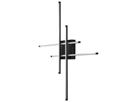 Dainolite Summit 4-Light Matte Black Geometric Linear Flush Mount
