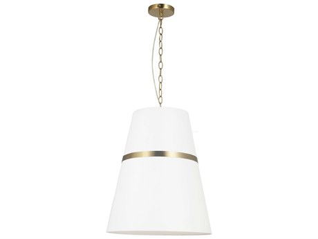 Dainolite Symphony 3-Light Aged Brass White Drum Pendant