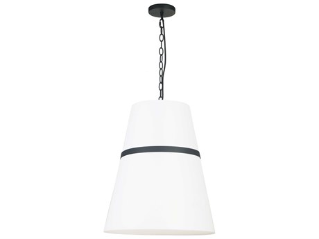 Dainolite Symphony 3-Light Matte Black White Drum Pendant
