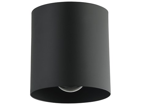 Dainolite Theron 1-Light Matte Black Cylinder Flush Mount
