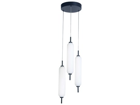 Dainolite Typha 3-Light Matte Black Cylinder Mini Pendant