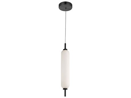 Dainolite Typha 1-Light Matte Black Cylinder Mini Pendant
