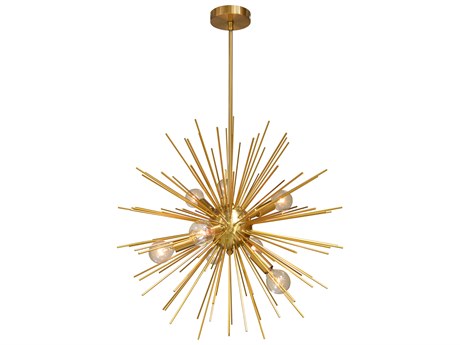 Dainolite Vega 8-Light Aged Brass Vintage Bronze Sputnik Pendant