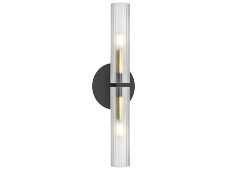 Dainolite Wand 2-Light Matte Black Aged Brass Wall Sconce