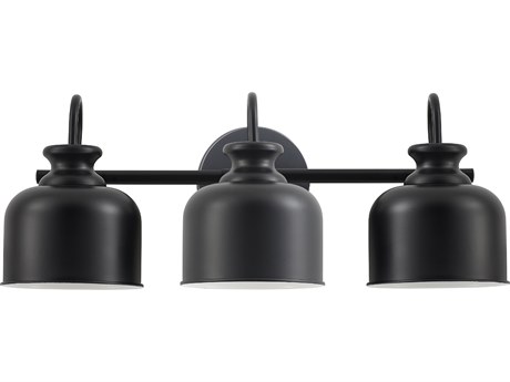 Dainolite Wrigley 3-Light Matte Black Vanity Light